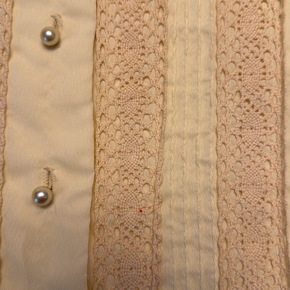 Vintage 50s AinR Jr. yellow w/ lace detail Shift Dress 
Large - Picture 8 of 13